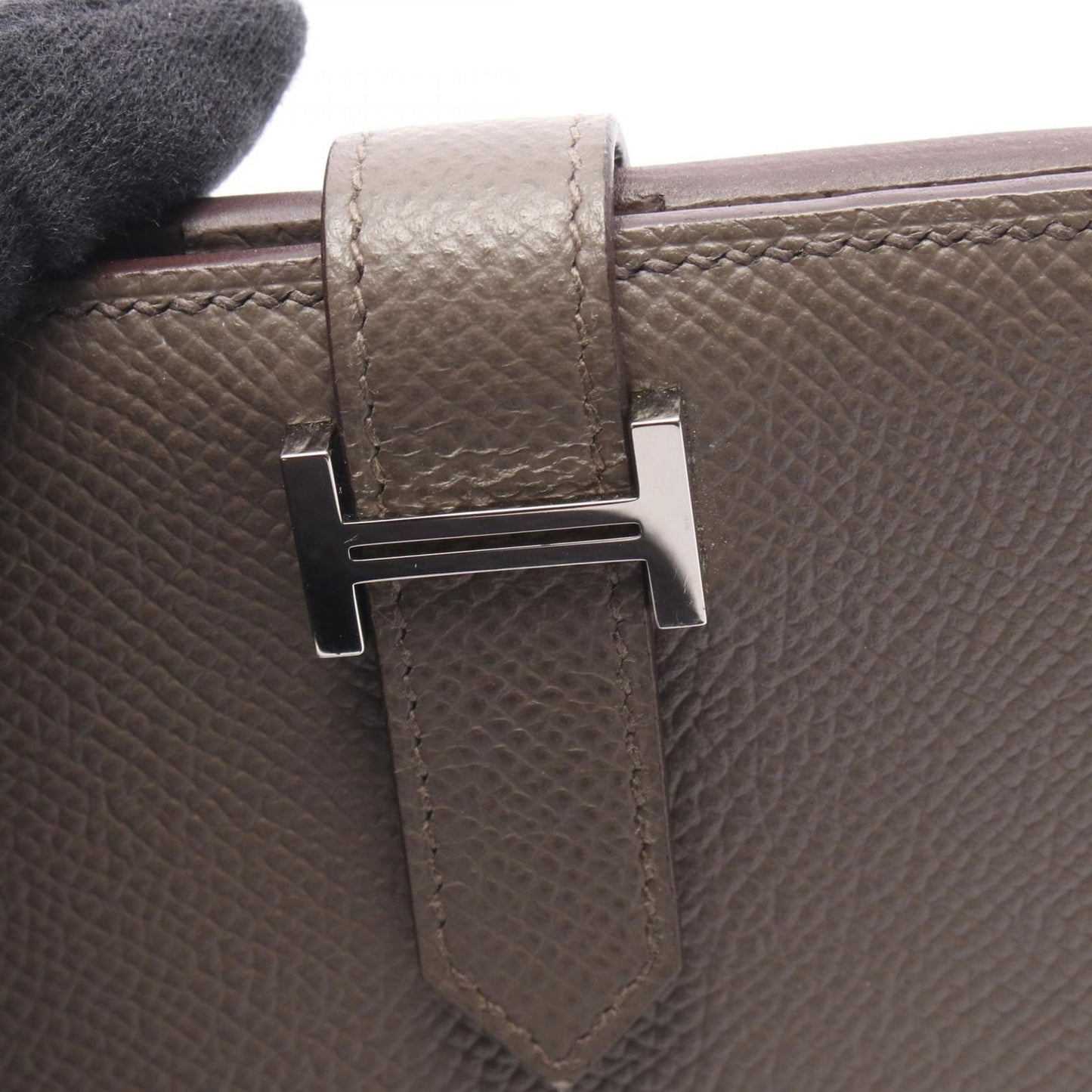 Hermes Bi Foldwallet Bearn Compact Etain Leather Wallet — view 8
