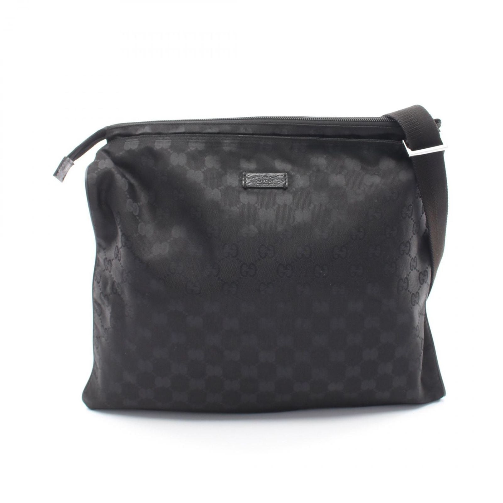 Gucci Shoulder Bag GG Black Canvas Leather
