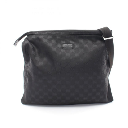 Gucci Shoulder Bag GG Black Canvas Leather