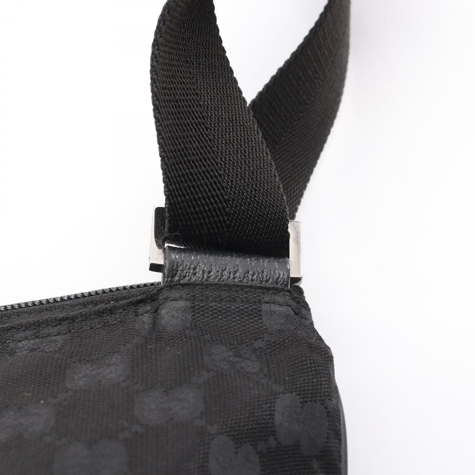 Gucci Shoulder Bag GG Black Canvas Leather — view 7