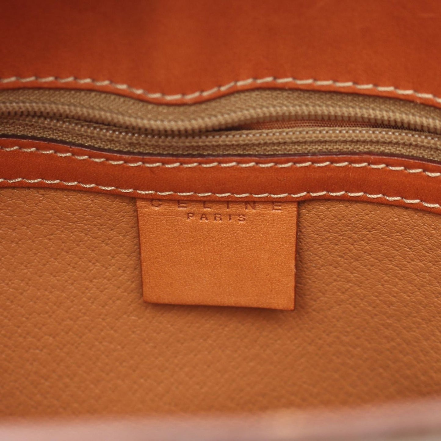 Celine Tote Triomphe Beige Brown Leather Macadam — view 4