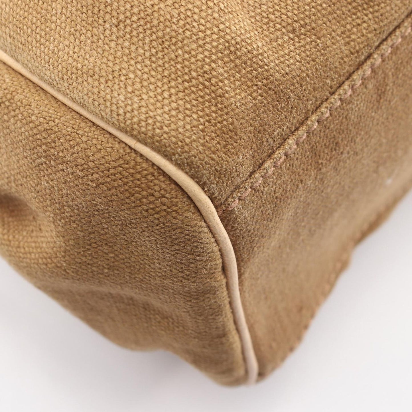 Celine Handbag Macadam Tassel Beige Ivory Canvas Leather Trio Nuffcharm Hand — view 5