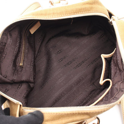 Celine Handbag Macadam Tassel Beige Ivory Canvas Leather Trio Nuffcharm Hand — view 3