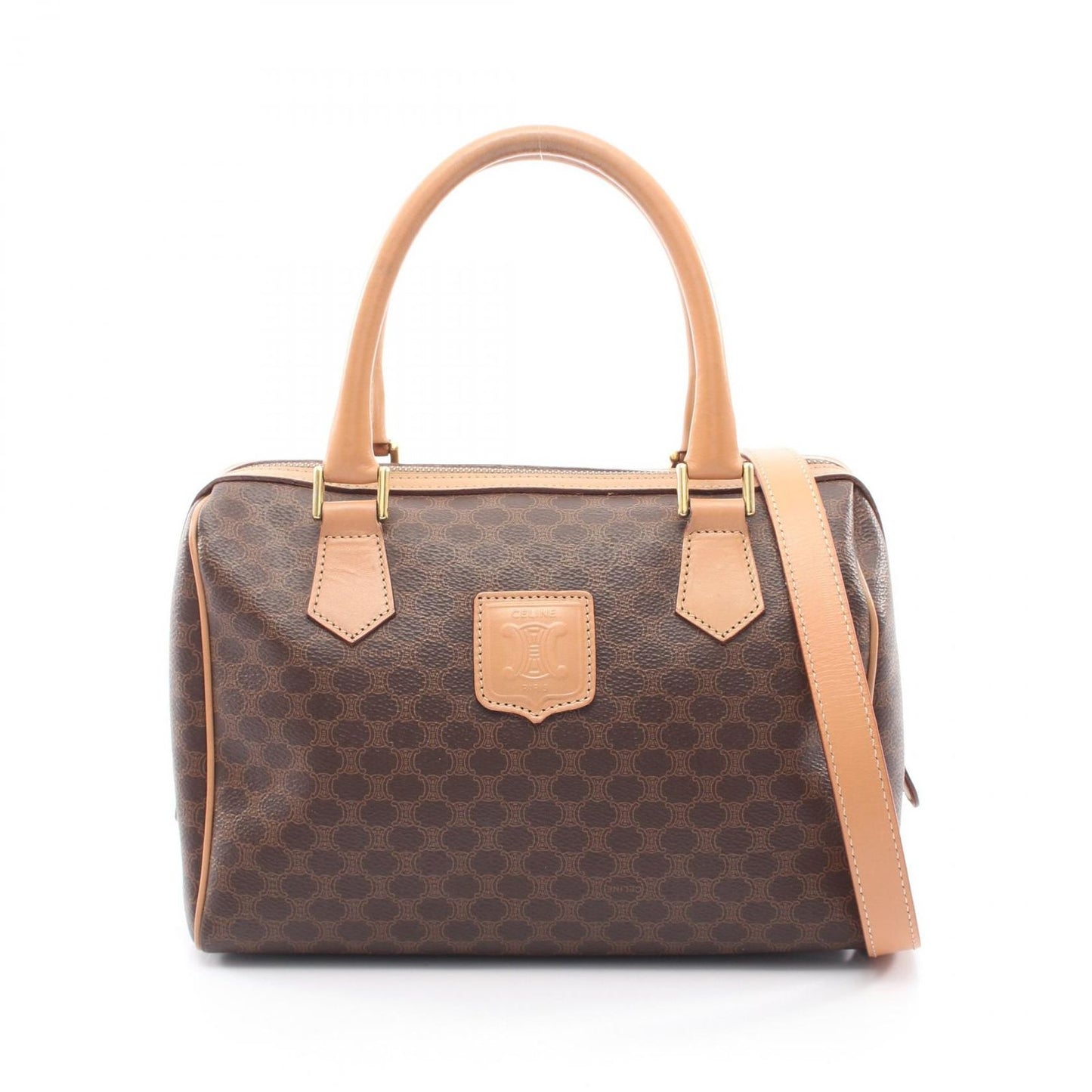 Celine Handbag Macadam 2-Way Brown Leather Hand