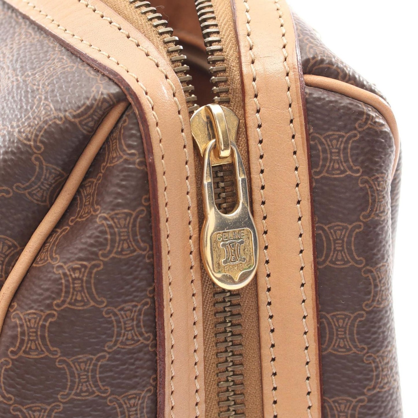 Celine Handbag Macadam 2-Way Brown Leather Hand — view 8