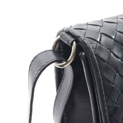 Bottega Veneta Shoulder Bag Intreccia Navy Leather — view 7