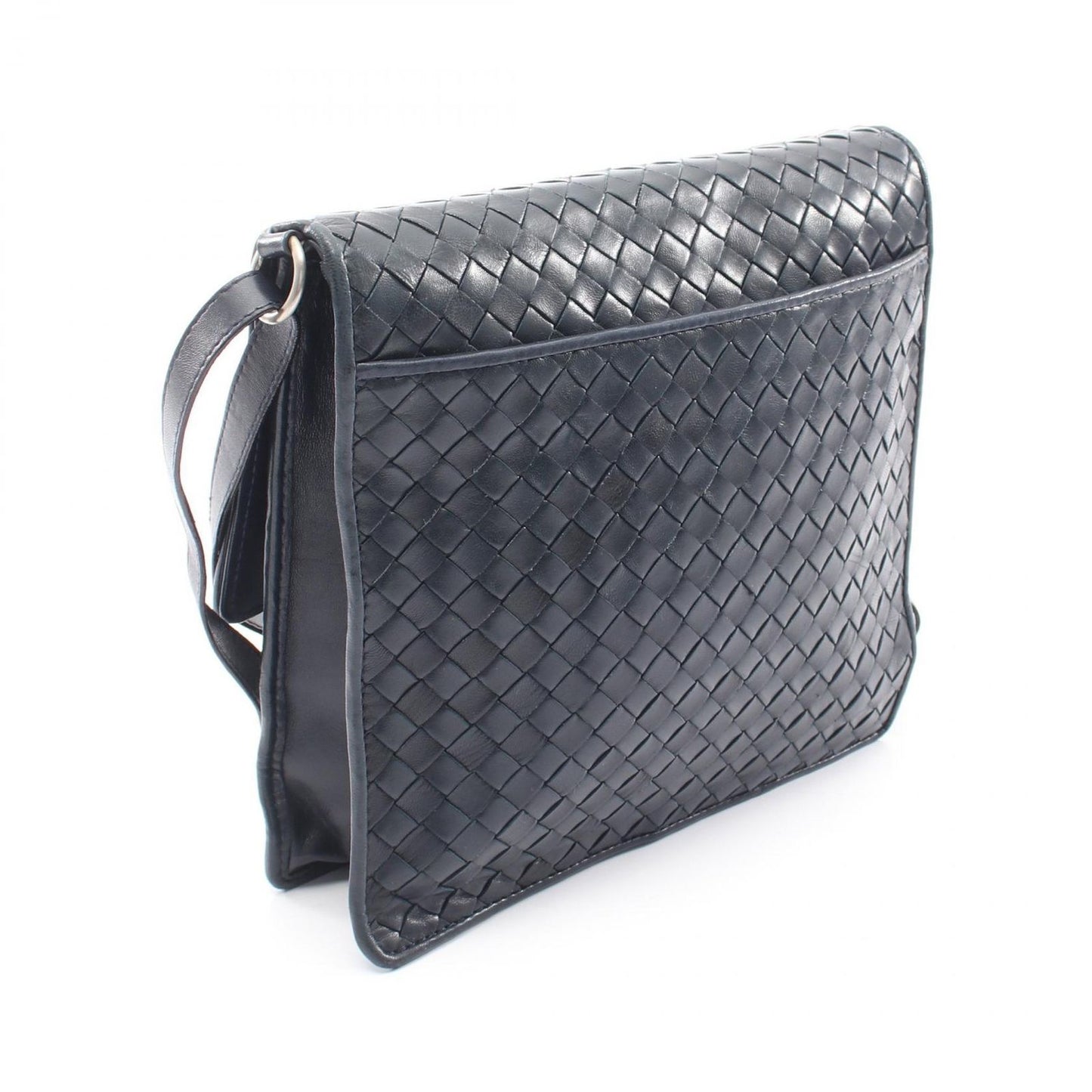 Bottega Veneta Shoulder Bag Intreccia Navy Leather — view 2