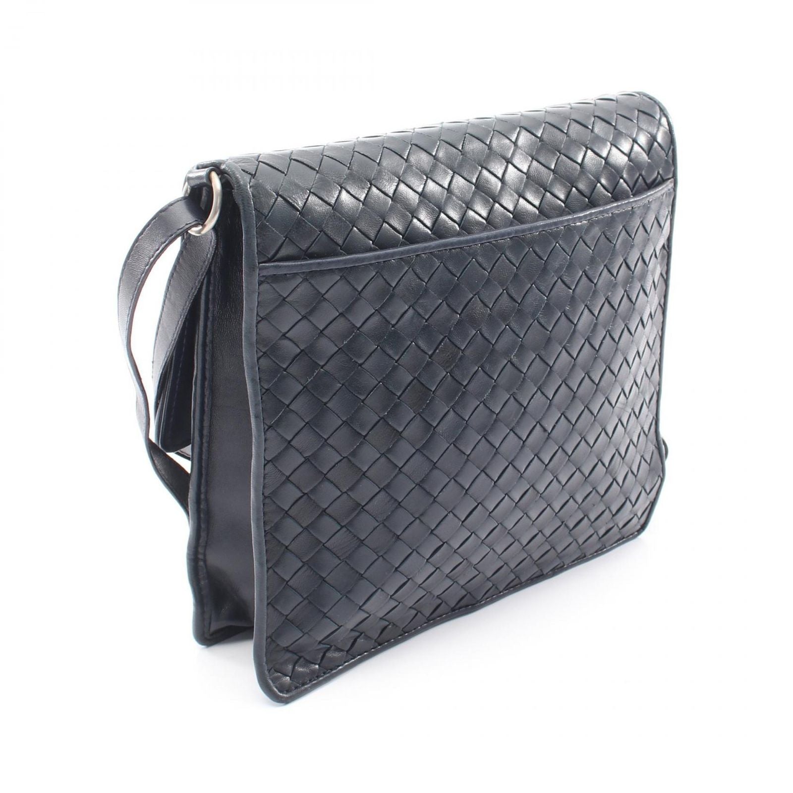 Bottega Veneta Shoulder Bag Intreccia Navy Leather — view 2