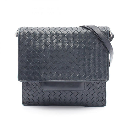 Bottega Veneta Shoulder Bag Intreccia Navy Leather