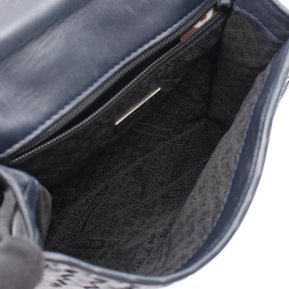 Bottega Veneta Shoulder Bag Intreccia Navy Leather — view 3