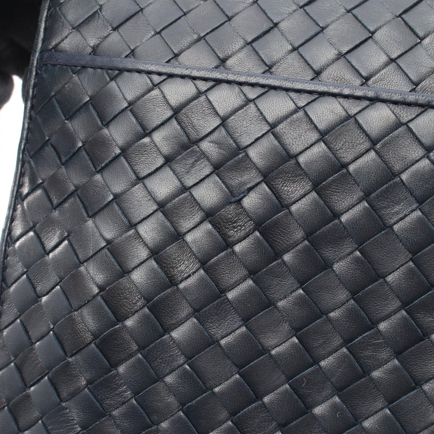 Bottega Veneta Shoulder Bag Intreccia Navy Leather — view 8