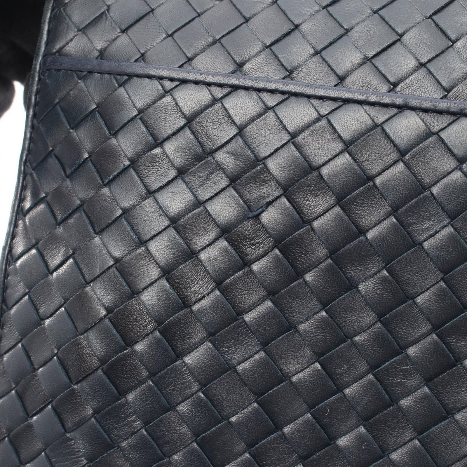 Bottega Veneta Shoulder Bag Intreccia Navy Leather — view 8