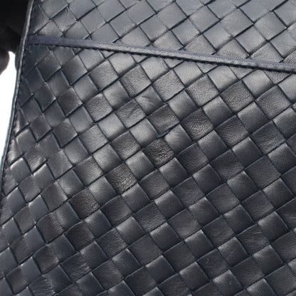 Bottega Veneta Shoulder Bag Intreccia Navy Leather — view 8
