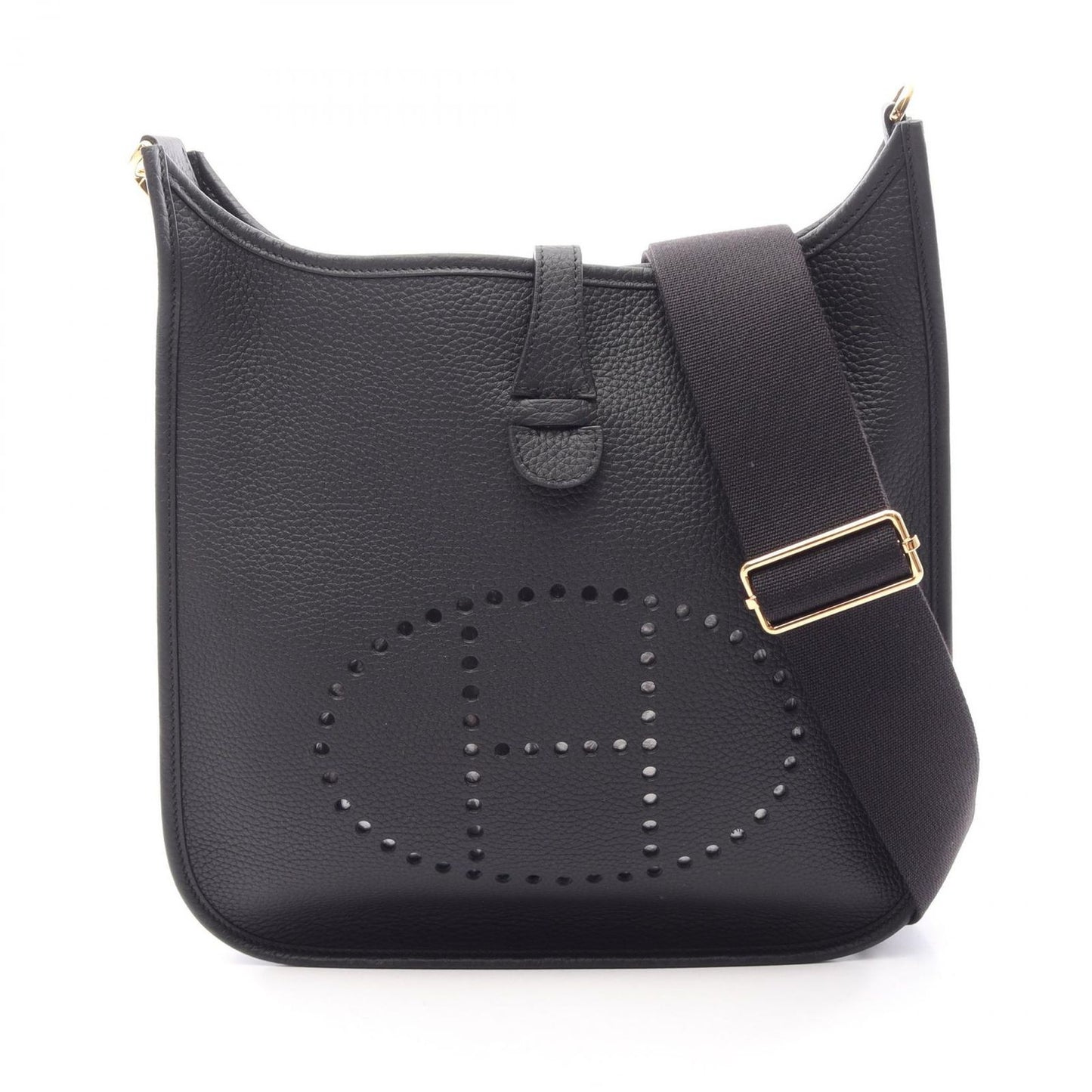 Hermes Shoulder Bag Evelyne 3 Troyes PM Black Leather
