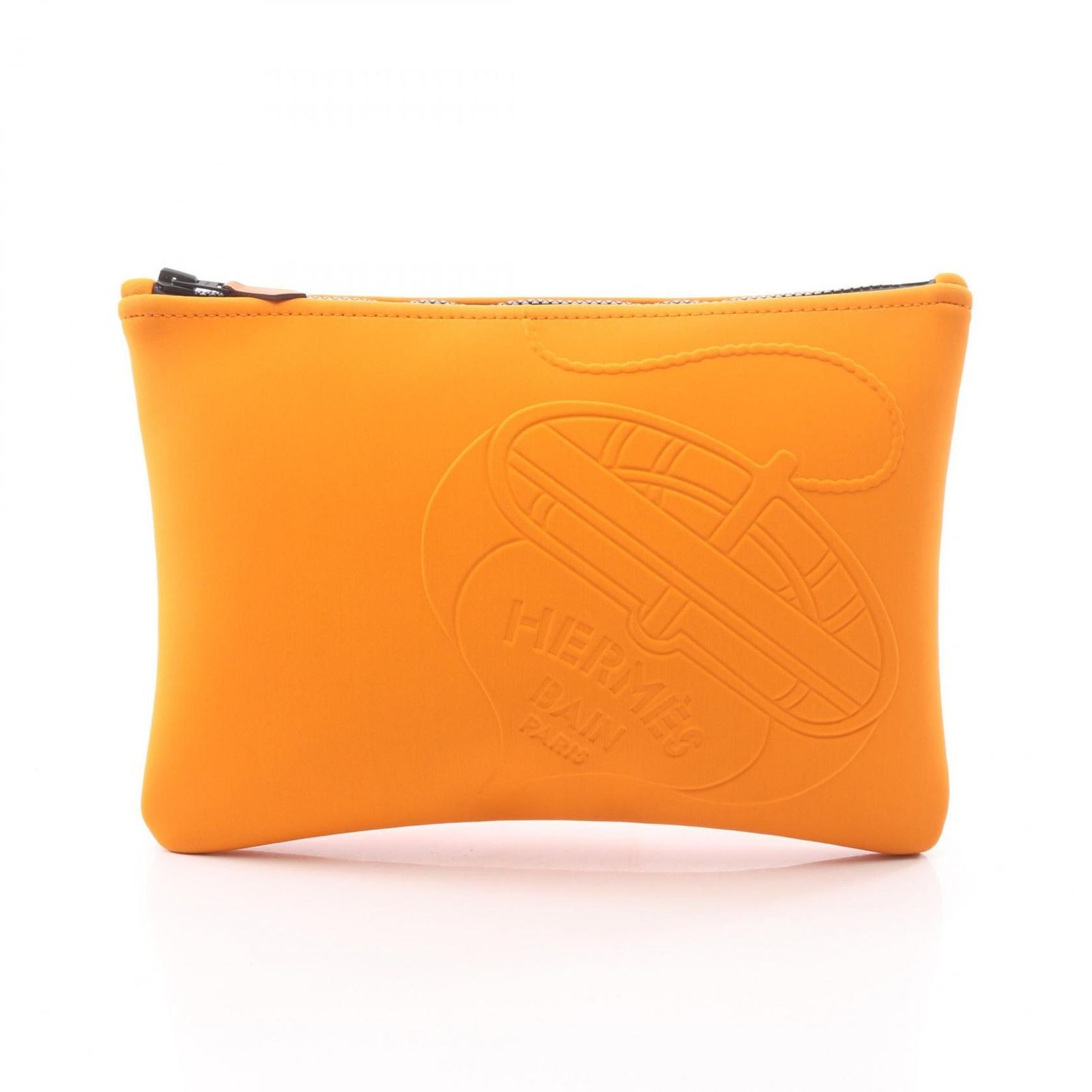 Hermes Pouch Neobain Thalassa Black 03 Orange Leather