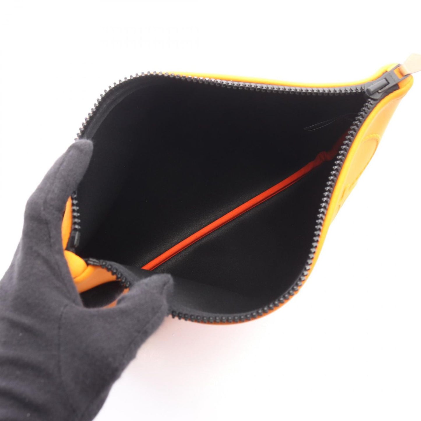 Hermes Pouch Neobain Thalassa Black 03 Orange Leather — view 3
