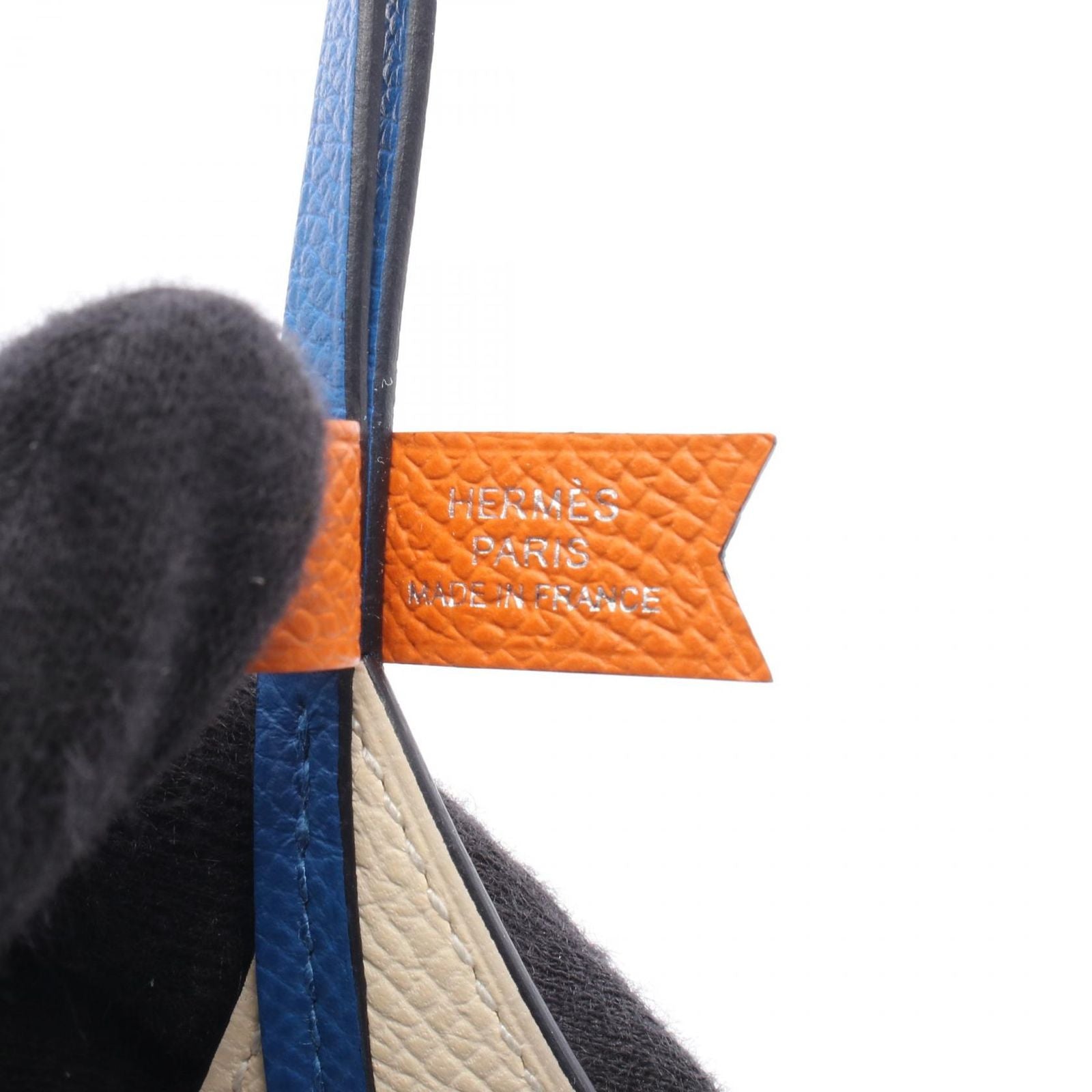 Hermes Charm Vert Comics Blue France Leather Machete Fo Orange Keychain — view 3