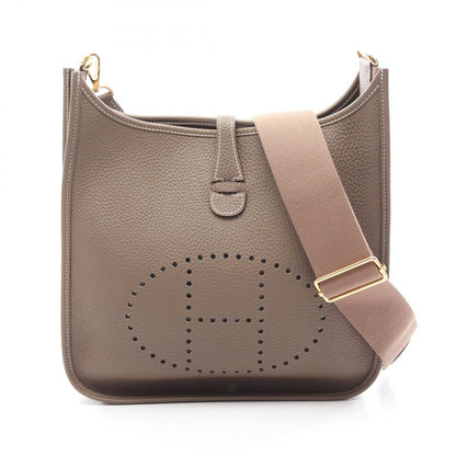 Hermes Shoulder Bag Evelyne 3 Troyes PM Etoupe Leather
