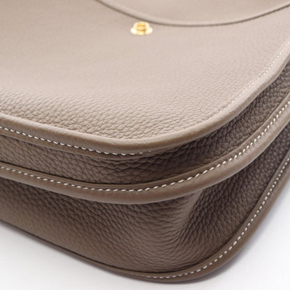 Hermes Shoulder Bag Evelyne 3 Troyes PM Etoupe Leather — view 6