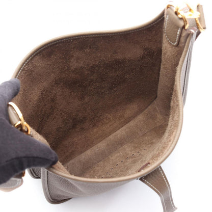 Hermes Shoulder Bag Evelyne 3 Troyes PM Etoupe Leather — view 3
