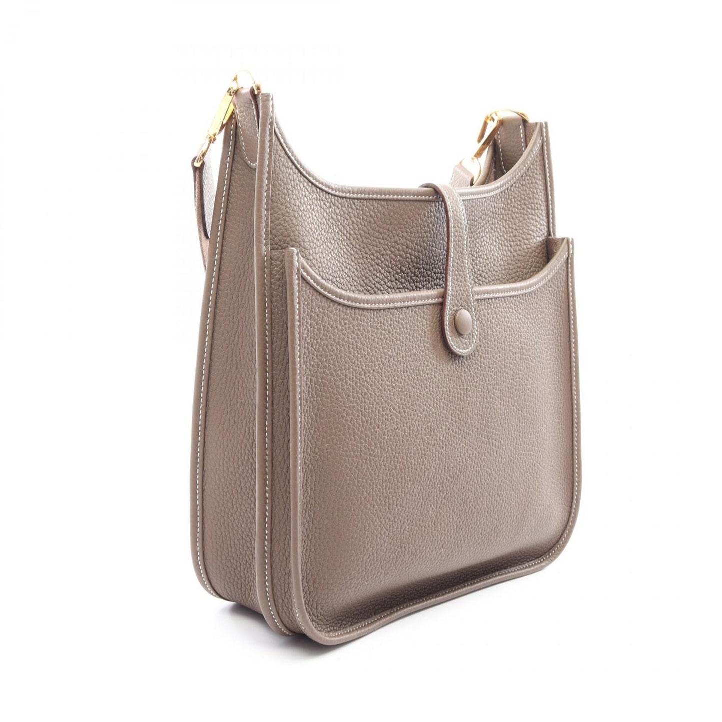 Hermes Shoulder Bag Evelyne 3 Troyes PM Etoupe Leather — view 2
