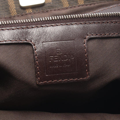 Fendi Tote Zucca Black Brown Canvas Leather Handbag — view 4