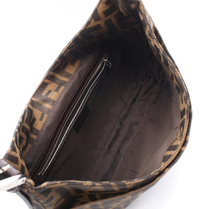 Fendi Shoulder Bag Zucca Black Brown Canvas Leather — view 3