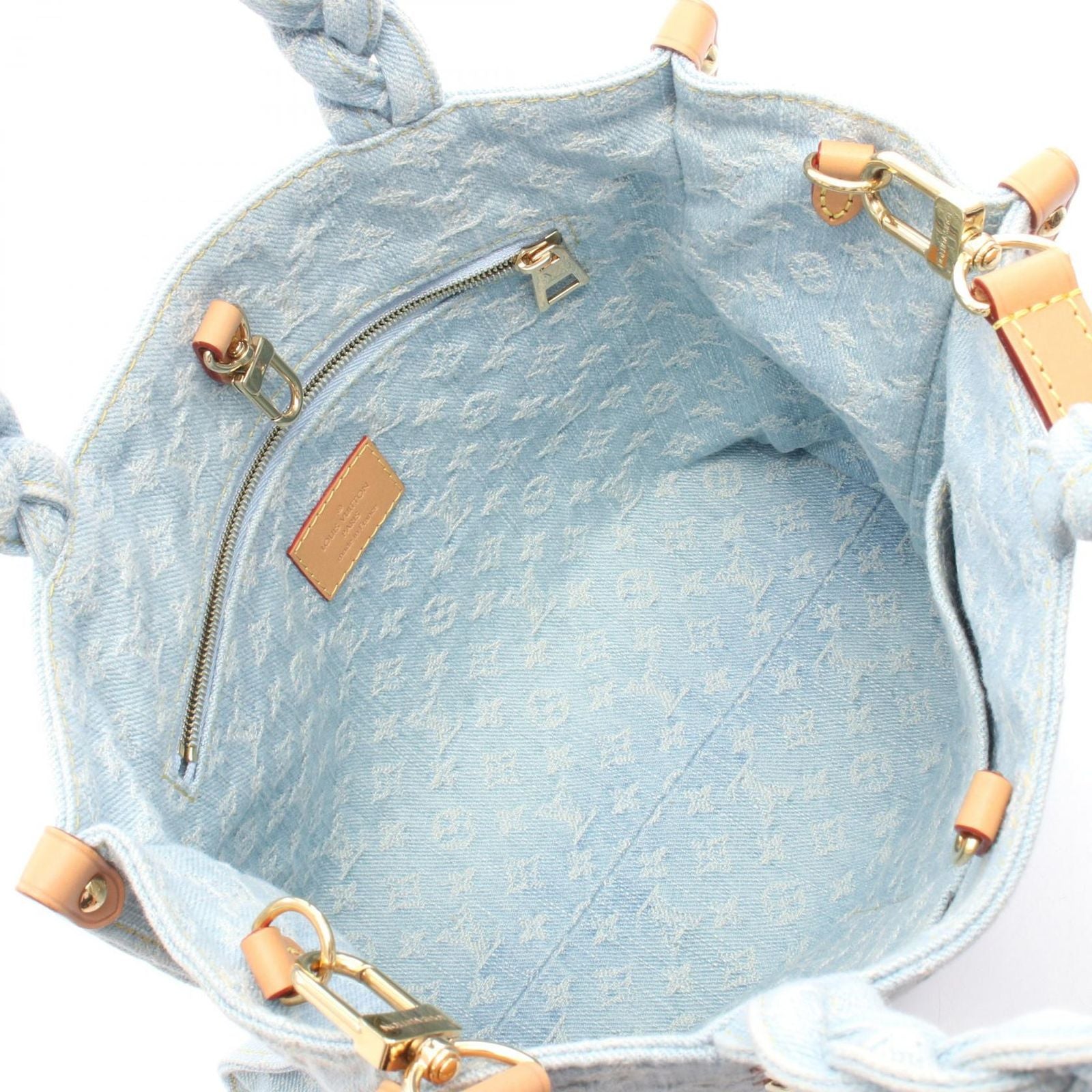 Louis Vuitton Handbag Redtogo 2-Way Skyblue Denim Leather — view 3