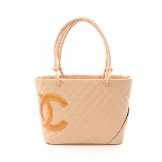 Chanel Tote Cambon Line Beige Leather Enamel