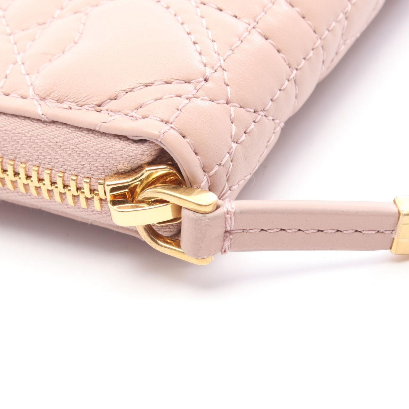 Dior Dio Roundlong Wallet Miss Caro Voyageur Heart Cannage Pink Lambskin — view 6