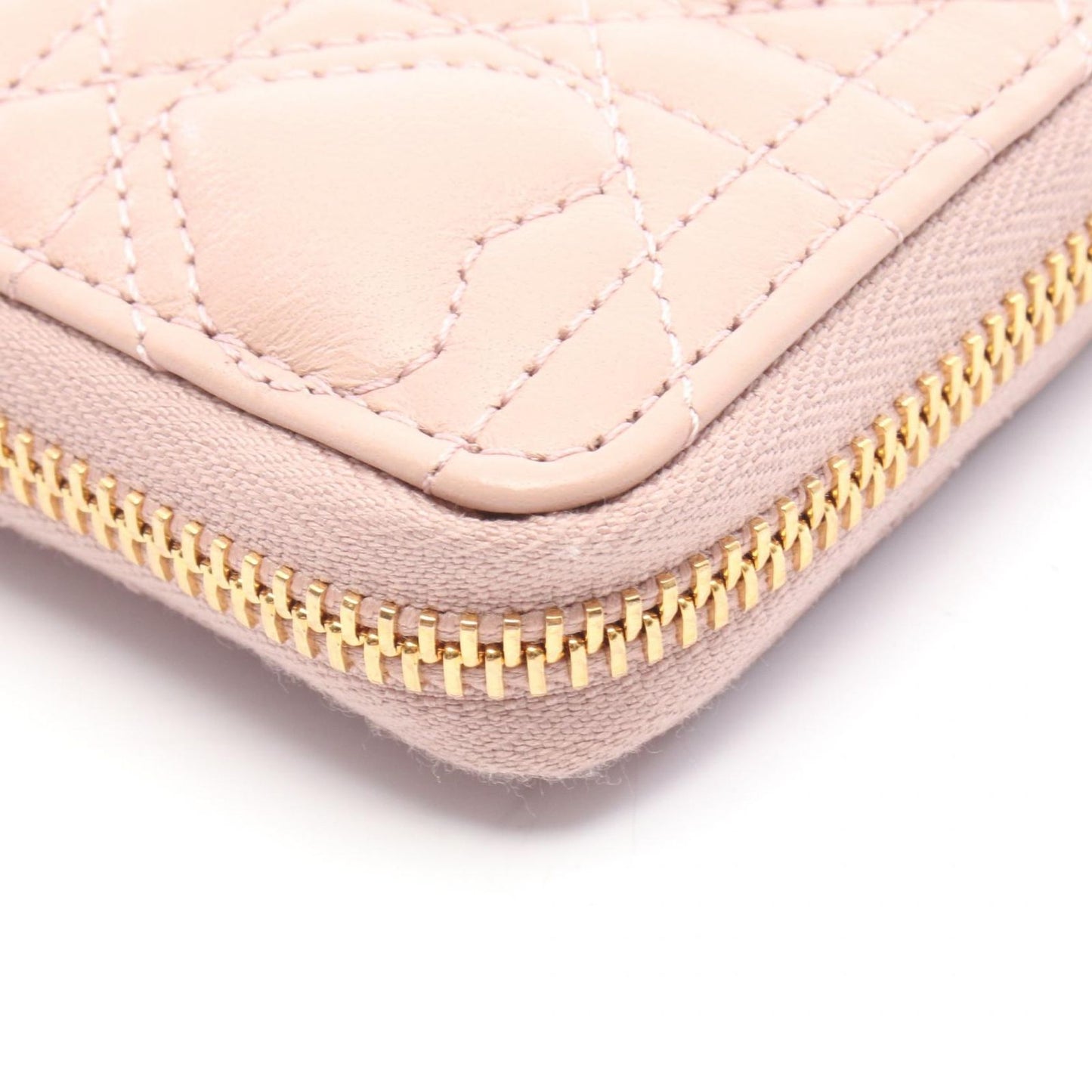 Dior Dio Roundlong Wallet Miss Caro Voyageur Heart Cannage Pink Lambskin — view 7