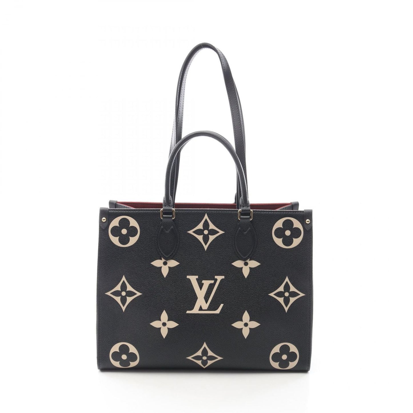Louis Vuitton Tote On The Go Black Beige Leather