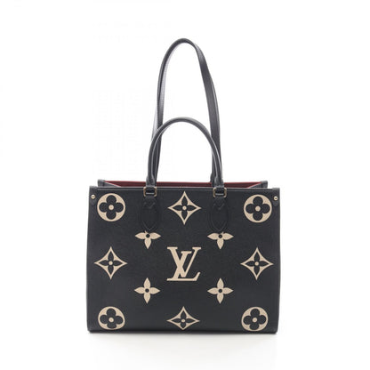 Louis Vuitton Tote On The Go Black Beige Leather
