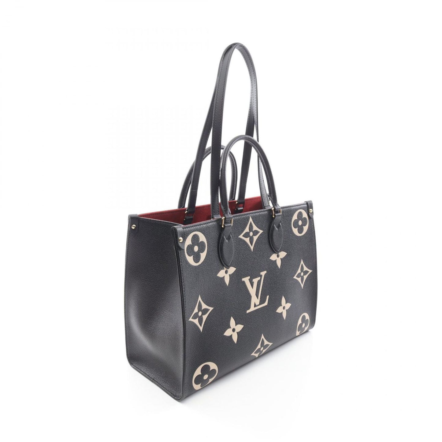 Louis Vuitton Tote On The Go Black Beige Leather — view 2