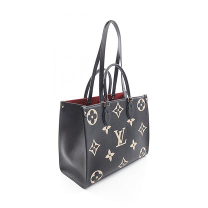 Louis Vuitton Tote On The Go Black Beige Leather — view 2