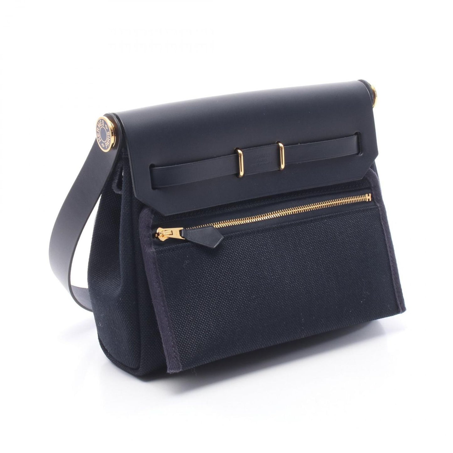 Hermes Shoulder Bag Herbag Zip Mini Blue Indigo Leather — view 2