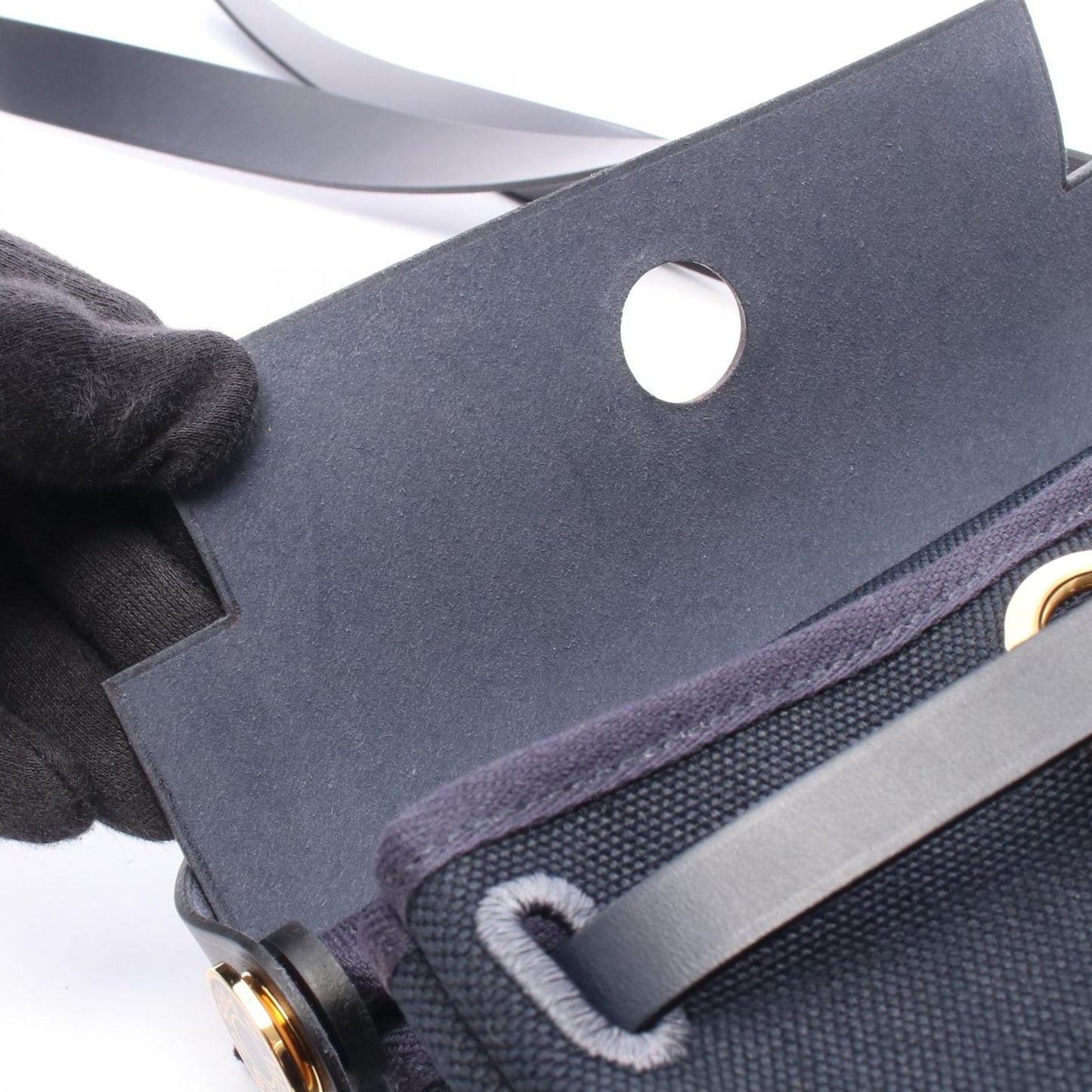 Hermes Shoulder Bag Herbag Zip Mini Blue Indigo Leather — view 6
