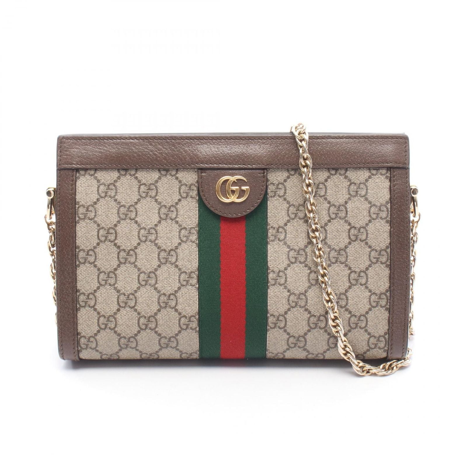 Gucci Shoulder Bag Ophidia GG Spuri Beige Leather Chain