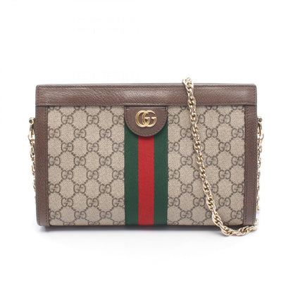 Gucci Shoulder Bag Ophidia GG Spuri Beige Leather Chain