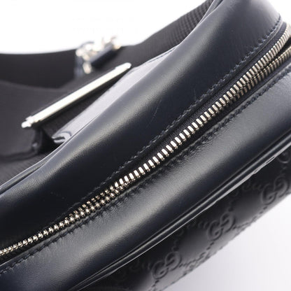 Gucci Waist Bag Guccissima Navy Leather — view 5