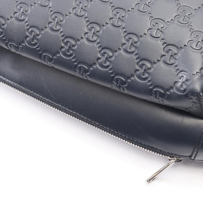 Gucci Waist Bag Guccissima Navy Leather — view 7