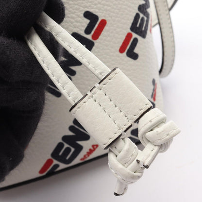 Fendi Handbag Fila Mini Monttrezzo 2-Way White Navy Leather Mont Trezzo — view 7
