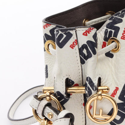Fendi Handbag Fila Mini Monttrezzo 2-Way White Navy Leather Mont Trezzo — view 8