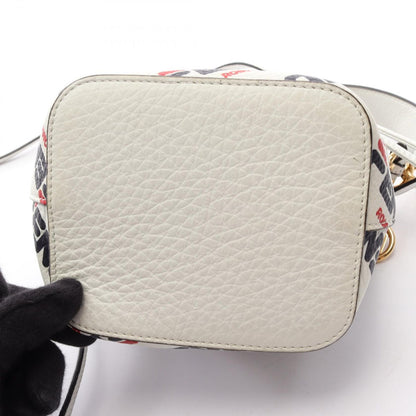Fendi Handbag Fila Mini Monttrezzo 2-Way White Navy Leather Mont Trezzo — view 5