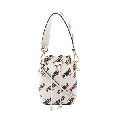 Fendi Handbag Fila Mini Monttrezzo 2-Way White Navy Leather Mont Trezzo