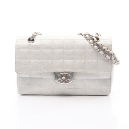 Chanel Shoulder Bag New Travelline Silver Leather New Chain