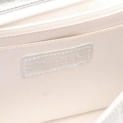 Chanel Shoulder Bag New Travelline Silver Leather New Chain — view 4