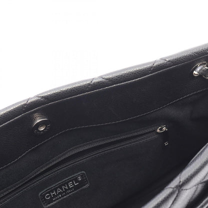 Chanel Tote Quilted Black Caviar Leather CC Logo Chain — view 6