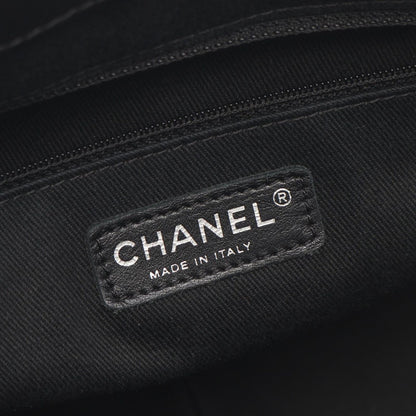 Chanel Tote Quilted Black Caviar Leather CC Logo Chain — view 4