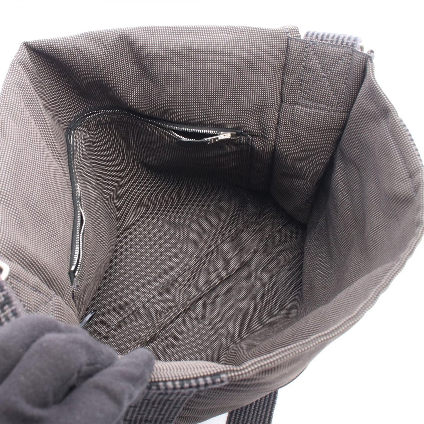Hermes Shoulder Bag Her Line Besace Gray Canvas — view 3